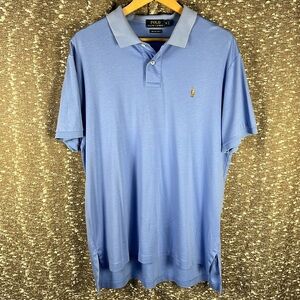 Vintage Polo Ralph Lauren‎ Men´s Pima Soft Touch Short Sleeve Blue Polo Shirt XL